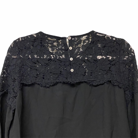 Lulus Picture This Black Long Sleeve Lace Top Sz M - Picture 8 of 12